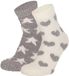 Apollo bedsokken / huissokken - dames - 2-pack - grijs/wit - one size