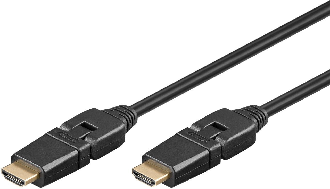 Goobay HDMI Kabel 1.5m - 4K - Draaibaar - Zwart