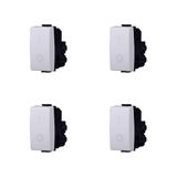 Elektronova Tweepolige schakelaar 2P 16A 0-1 compatibel Bticino Matix kleur wit - verpakking van 4 stuks