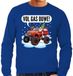 Bellatio Decorations Foute Kersttrui - monstertruck santa - blauw - heren - sweater - kerstborrel kantoor XXL