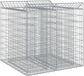 vidaXL Gabionen verhoogde border, 2 stuks, 100 x 100 x 100 cm, verzinkt staal