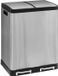 5Five Dubbele Prullenbak/pedaalemmer Ariane - zilver - rvs metaal - 2 x 30 liter - 49 x 40 x 67cm - keuken