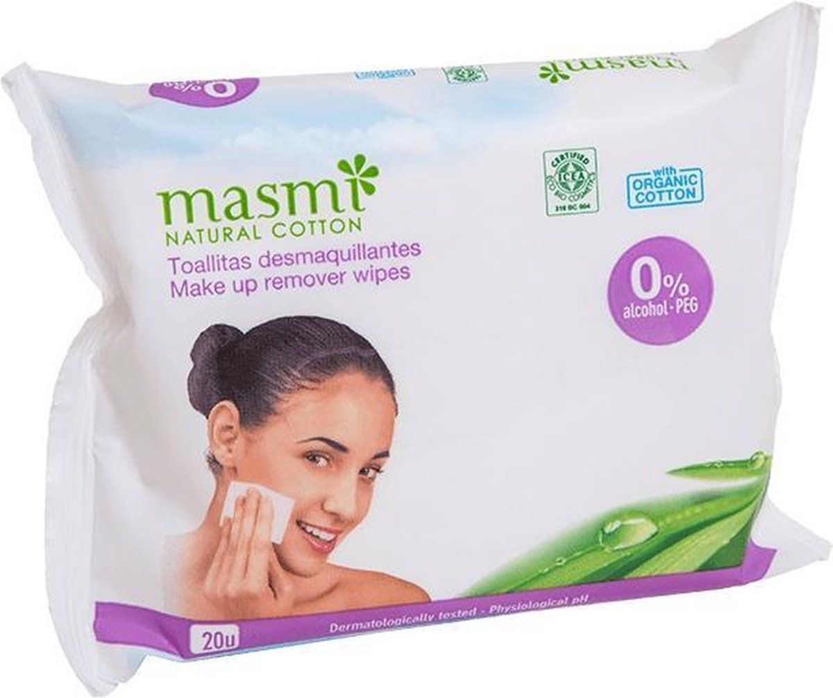 Masmi Natural Cotton Wilgotne Chusteczki Do Demakijażu 20szt (w)