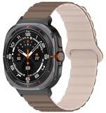 Wigento Samsung Galaxy Watch Ultra 47mm: siliconen band met stippenpatroon en magnetische sluiting, bruin