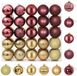 vidaXL Kerstballenset - 50 st - Goud en wijnrood - 8 cm - Polystyreen