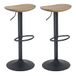 YOUNIKE Set van 2 Vintage Verstelbare Swivel Metalen Swivel Barkruk Elm Ovale Barkruk Hoge Barkruk Keuken Keuken Barkruk