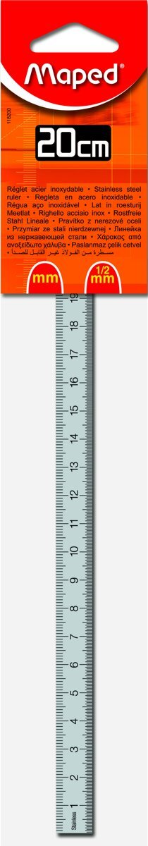 Maped Office Stalen 20 cm liniaal met gegraveerde maatverdeling