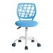 FurnitureR Gamingstoel voor kinderen, bureaustoel, gamerstoel, bureaustoel, ergonomisch modern design, mouwloos, zithoogteverstelling, rubberen wielen, blauw