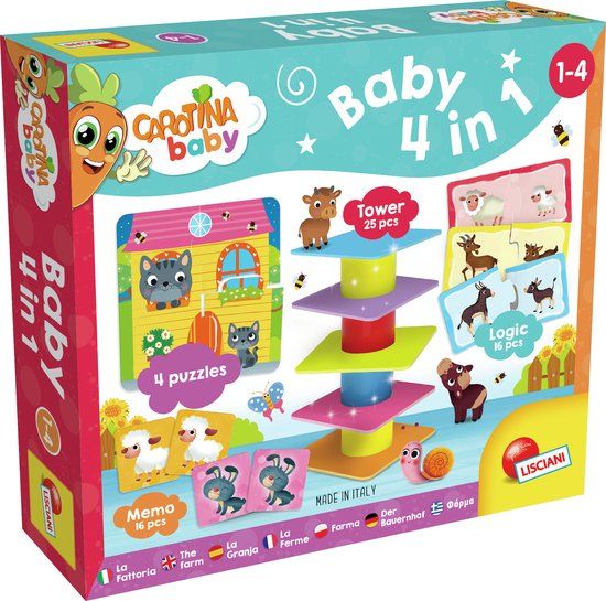 LISCIANI GIOCHI Carotina baby BABY 4 in 1 memo, puzzels