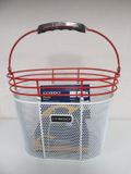 CORDO CC-500 - Detachable Bicycle Basket - White/Red - 10L - Steel - Front