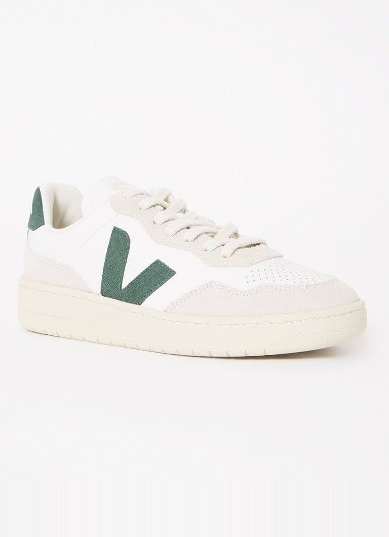 Veja V-90 leren sneaker met suède details