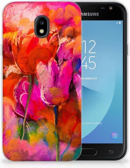 B2Ctelecom TPU Siliconen Backcover Samsung Galaxy J3 (2017) - Design Tulpen