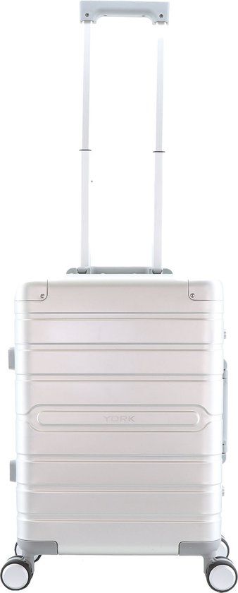 York - Handbagage Aluminium Harde koffer / Trolley / Reiskoffer - 54 cm - (Small) - Zilver