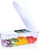Alpina Mandoline coupe-légumes 9 pièces - Coupe-légumes manuel - Coupe-oignon et hacheur d'oignon multifonctionnel avec 6 lames - Blanc/Transparent
