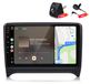AUDI TT MK2 8J (2006-2012) Autoradio avec caméra et microphone, 4+64GB, Carplay, Android Auto, multimédia, radio, GPS Android, Wi-Fi, Bluetooth, DAB+RDS et commande au volant