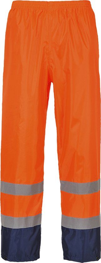Portwest H444 Hi-Vis Klassieke Tweekleuren Regenbroek Oranje - XL