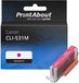 PrintAbout Ink Cartridge CLI-531M Magenta Compatible with Canon