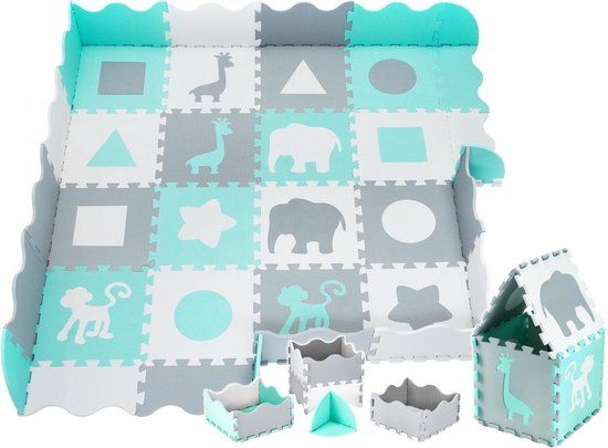 Moby-System Puzzelmat - Baby Foam Speelmat - 150x150cm - Groen