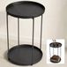 Mai & Mai Étagère de sol pliable Table d'appoint ronde de rangement en acier au carbone 2 plateaux en polypropylène Petite table basse noir 35×51 cm Reglo-08