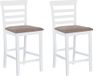 Prolenta Maison Exclusive - Barkrukken, 2 stuks, wit, met stoffen bekleding