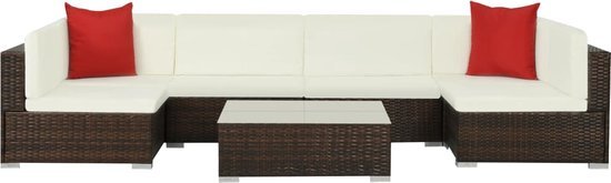 vidaXL Loungeset poly rattan bruin 23-delig