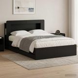 Maison Exclusive - Lit exclusif avec espace de rangement et tête de lit, couleur noire, dimensions 150 x 200 cm