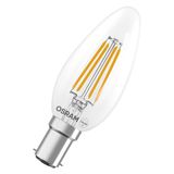 OSRAM LED-lamp Ster kaarsvorm B40 filament, 2700 K warm wit, 3,4 W, B15d, helder, 470 lm, 15.000 h, 6-Pack