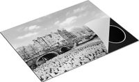 Chefcare Inductie Beschermer Amsterdamse Huisjes - Zwart Wit - 77x59 cm