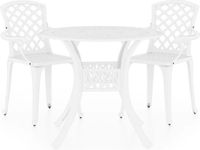 vidaXL Bistroset 3-delig Gietaluminium Wit