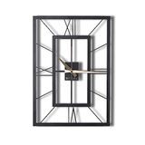 Vierkante wandklok, metaal, decoratief, 49 x 34,5 cm