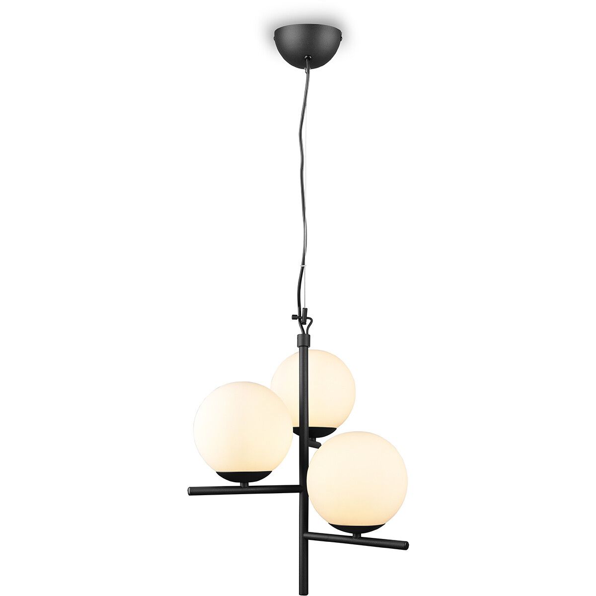 BES LED Trion Pora Hanglamp - E14 - Rond - Ø40cm - Mat Zwart