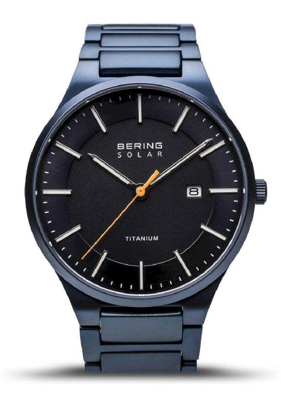 Bering Herenhorloge 15239-797 - Blauw - Titanium - Solar - 39 mm