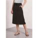 Jupe midi avec ceinture élastique et fentes