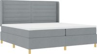 vidaXL Boxspringbed met matras, lichtgrijs, 200 x 200 cm, stof