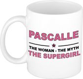 Bellatio Decorations naam cadeau mok - Pascalle - Woman Myth Supergirl - koffiemok - 300 ml - collega - moederdag