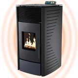 NEMAXX poêle à granulés P6 / P9 / P12, 3–13,6 kW, A+, jusqu'à 300 m³, télécommande et programmateur hebdomadaire
