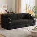 STILVORA Canapé-lit 208 x 80 x 81 cm - 3 Places Avec Dossier Haut, 2 Porte-gobelets Et 4 Poches Latérales - Pour Salon Et Petits Espaces - Cordon Noir