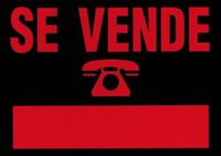 Rotulauto Bord kunststof opschrift Se Vende, 500 x 350 mm, zwart/rood