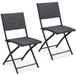 Casaria Chaise pliante en polyrotin – 2 pièces – Noir