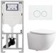 Geberit QeramiQ Dely Swirl Compact Toiletset - inbouwreservoir Geberit UP320 - met Burda frame - slim zitting - kunststof bedieningsplaat glans wit - ronde knoppen - glans wit