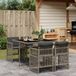 Maison Exclusive - Ensemble de jardin, 5 pièces, avec coussins, gris, en polyrotin