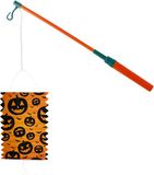Merkloos Lampionstokje 40 cm - met pompoen lampion - oranje - H22 cm - Sint Maarten