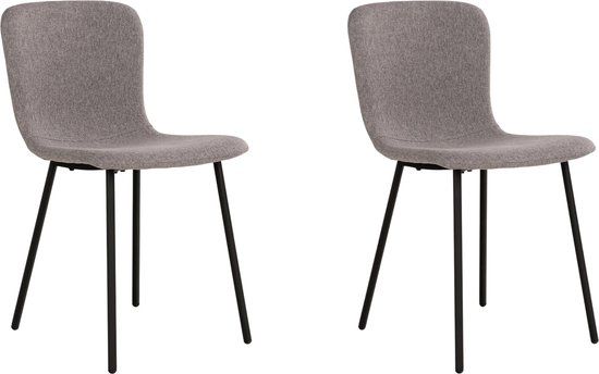 QUVIO Grijze eetkamerstoelen Logan - Set van 2
