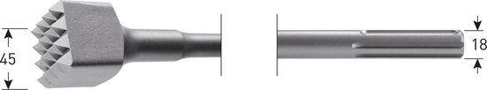 Rotec SDS-Max Bouchardeerbeitel 45 x 45 mm 16T - 215.1080