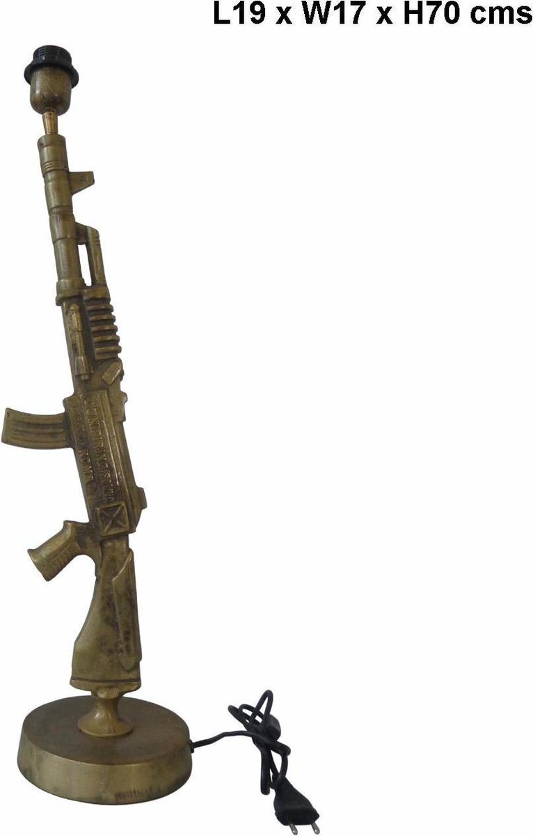 mbc-light.nl Staande lamp - Kalashnikov - mat goud - 129cm hoog - zonder kap