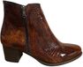 Footnotes Enkellaarzen Cognac Leer Lak Print Dierenprint Blokhak Ritssluiting H