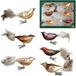 Krebs Glas Lauscha Weihnachtsbaumklammer Waldvögel, Weihnachtsdeko, Christbaumschmuck (6-tlg), mundgeblasen
