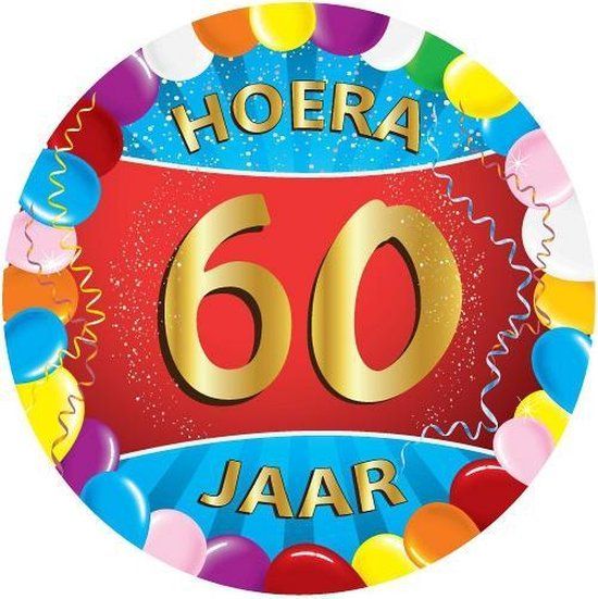 Bellatio Decorations 50x Gekleurde bierviltjes/onderzetters 60 jaar - leeftijd feestartikelen versieringen 60 jarige