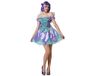 Atosa Kostuum fee voor dames, volwassenen, korte jurk met volledige vleugels, paars, fantasy-karakter, sprookjes voor carnaval, Halloween