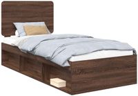 vidaXL Bedframe Bruin Eiken 90 x 190 cm Massief grenenhout